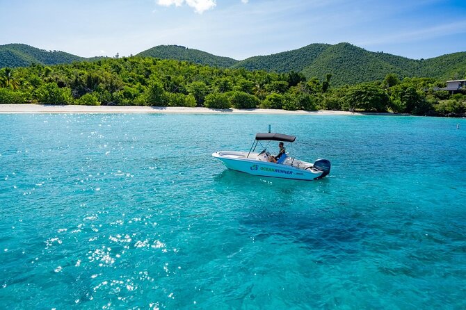 16 Boston Whaler Bareboat Rental (Seats up to 5 people) - Taking the helm from Cruz Bay