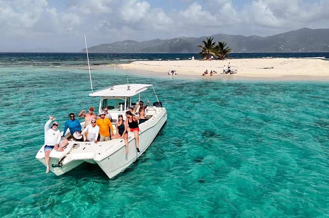 BVI Private Charter to Jost Van Dyke on 32' Power Catamaran - The Bubbly Pool adds a playful stop