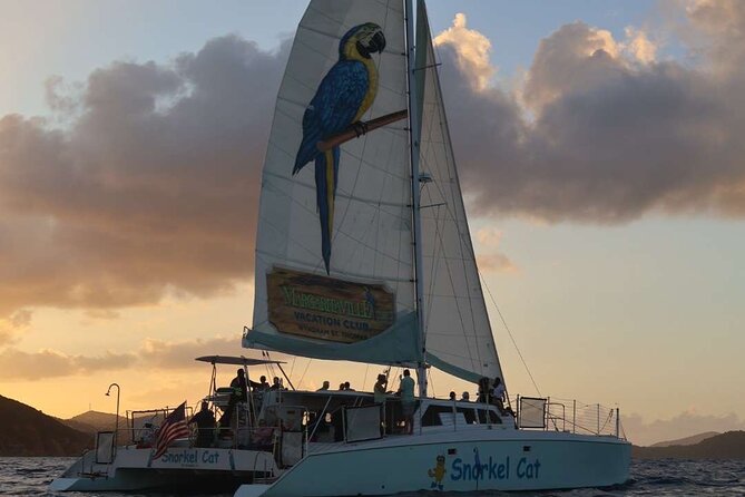 Champagne Sunset Sail from Margaritaville - A brand-new catamaran with a relaxed setup