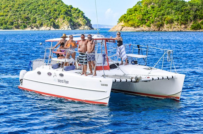 Full or Half Day Private Power Catamaran- USVI Beach and Snorkel - Christmas Cove and lunch on the water